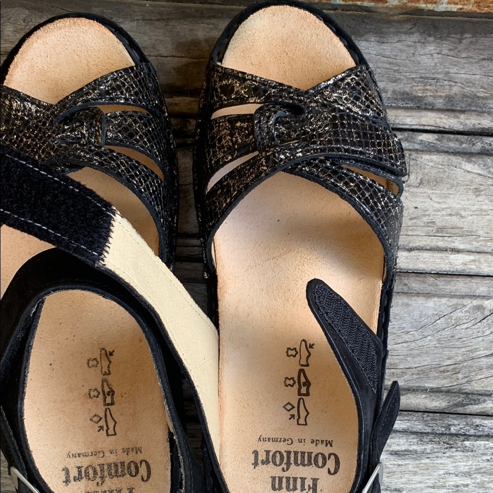 Finn Comfort Black Sandals Orthopedic Support - Picture 10 of 12